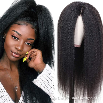 Brazilian Human Hair Kinky Straight Yaki 4X4 5X5 Hd Lace Frontal Wigs Natural Virgin Hair Transparent Lace Closure Wig Vendors